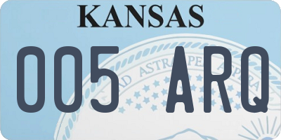 KS license plate 005ARQ