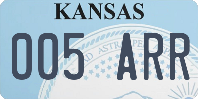 KS license plate 005ARR