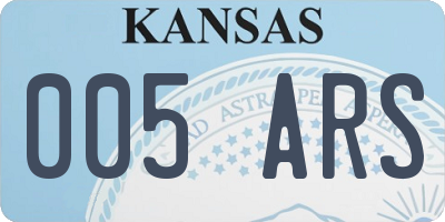KS license plate 005ARS