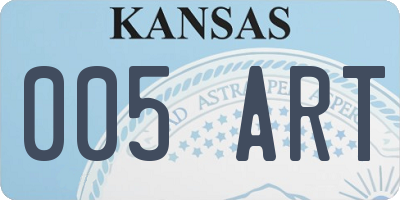 KS license plate 005ART