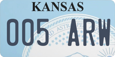 KS license plate 005ARW