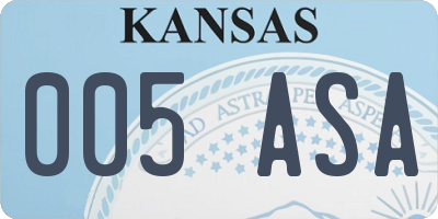 KS license plate 005ASA