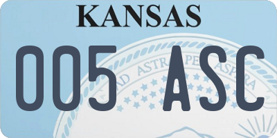 KS license plate 005ASC