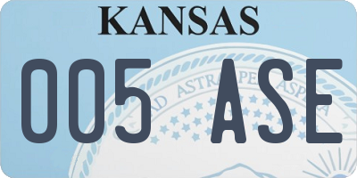 KS license plate 005ASE