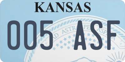 KS license plate 005ASF
