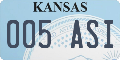 KS license plate 005ASI