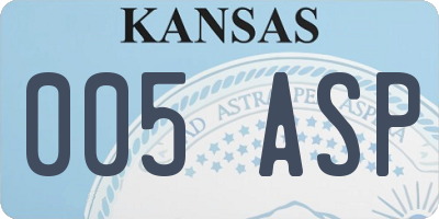 KS license plate 005ASP
