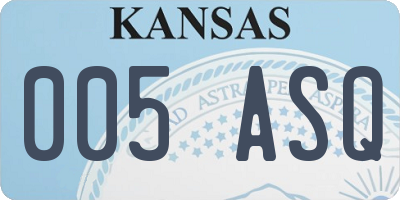 KS license plate 005ASQ
