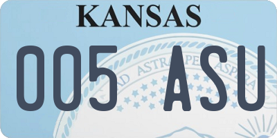 KS license plate 005ASU