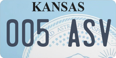 KS license plate 005ASV