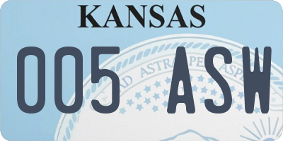 KS license plate 005ASW