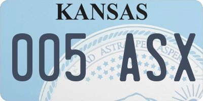 KS license plate 005ASX