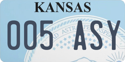 KS license plate 005ASY