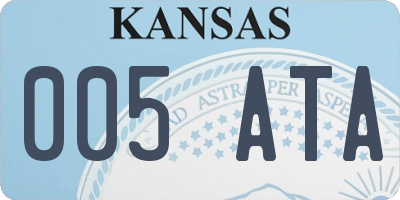 KS license plate 005ATA