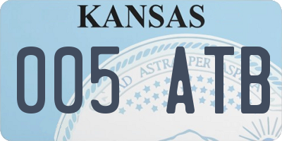 KS license plate 005ATB