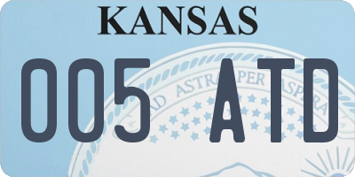 KS license plate 005ATD