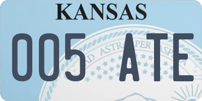 KS license plate 005ATE