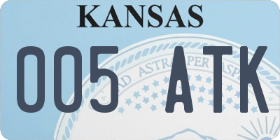 KS license plate 005ATK
