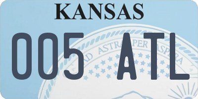 KS license plate 005ATL