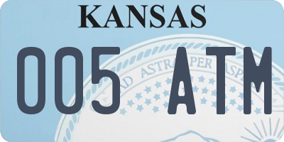 KS license plate 005ATM