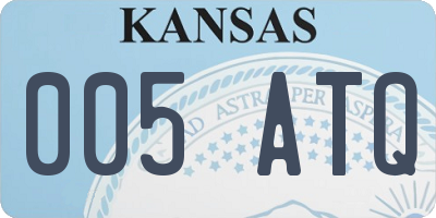 KS license plate 005ATQ