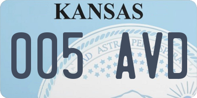 KS license plate 005AVD