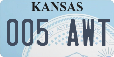 KS license plate 005AWT