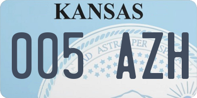 KS license plate 005AZH