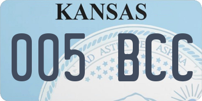 KS license plate 005BCC