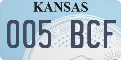 KS license plate 005BCF