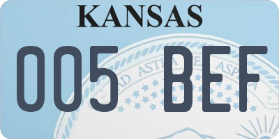 KS license plate 005BEF