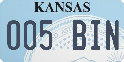 KS license plate 005BIN
