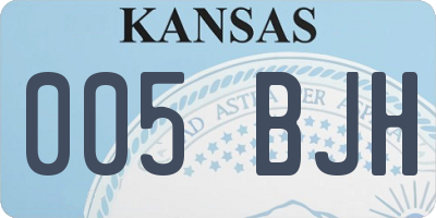 KS license plate 005BJH