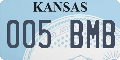 KS license plate 005BMB