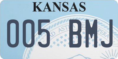 KS license plate 005BMJ