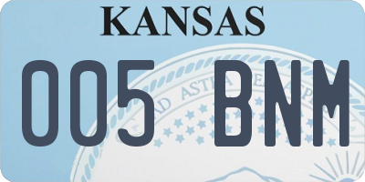 KS license plate 005BNM