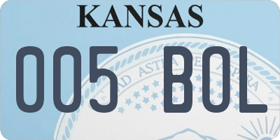 KS license plate 005BOL