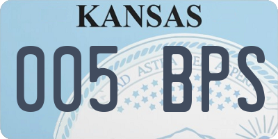 KS license plate 005BPS