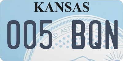 KS license plate 005BQN