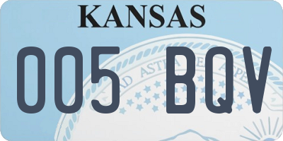 KS license plate 005BQV