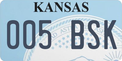 KS license plate 005BSK