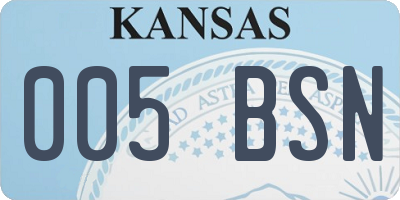 KS license plate 005BSN