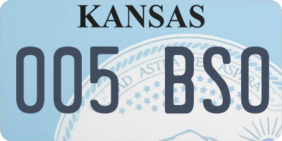 KS license plate 005BSO