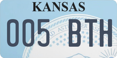 KS license plate 005BTH