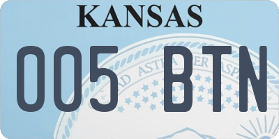 KS license plate 005BTN