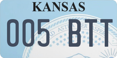 KS license plate 005BTT