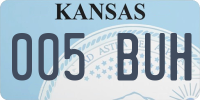 KS license plate 005BUH