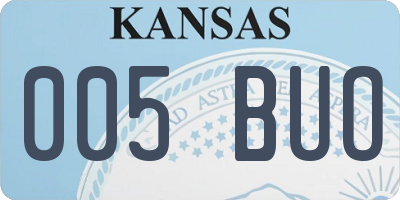 KS license plate 005BUO