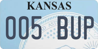 KS license plate 005BUP