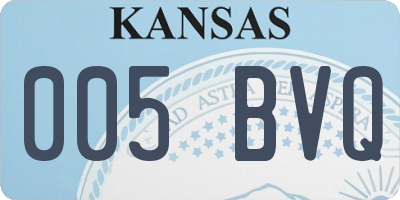 KS license plate 005BVQ